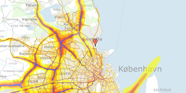 Trafikstøjkort på Rakelsvej 2, 2. th, 2900 Hellerup