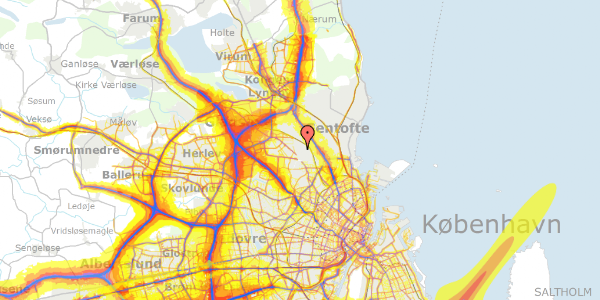 Trafikstøjkort på Ravnekærsvej 4, 2870 Dyssegård