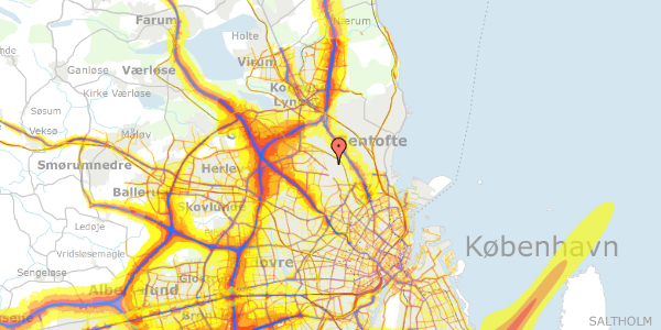 Trafikstøjkort på Ravnekærsvej 6, 2870 Dyssegård