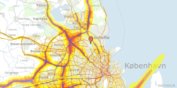 Trafikstøjkort på Ravnekærsvej 12, 2870 Dyssegård