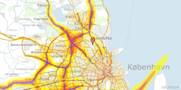 Trafikstøjkort på Ravnekærsvej 13, 2870 Dyssegård