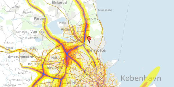 Trafikstøjkort på Ridebanevang 20, 2820 Gentofte