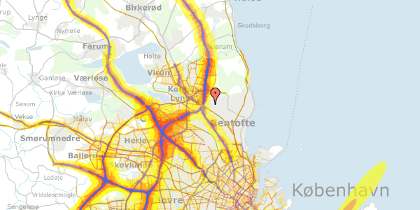 Trafikstøjkort på Ridebanevang 35, 2820 Gentofte