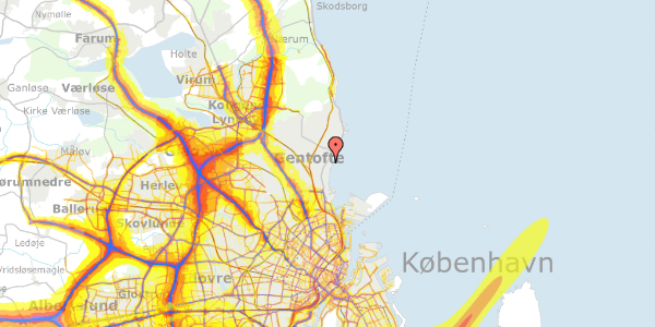 Trafikstøjkort på Sigridsvej 3, 2900 Hellerup