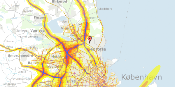 Trafikstøjkort på Skjoldagervej 9, 2820 Gentofte