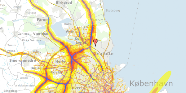 Trafikstøjkort på Skjoldagervej 44, st. tv, 2820 Gentofte