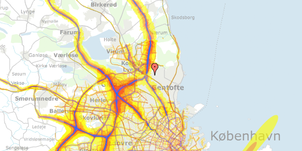 Trafikstøjkort på Skjoldagervej 52, 1. tv, 2820 Gentofte