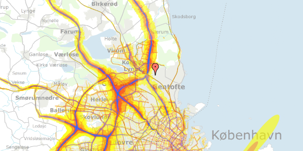 Trafikstøjkort på Skjoldagervej 55, st. tv, 2820 Gentofte