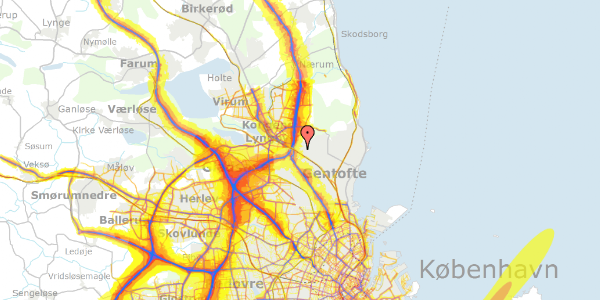 Trafikstøjkort på Skjoldagervej 74, st. th, 2820 Gentofte