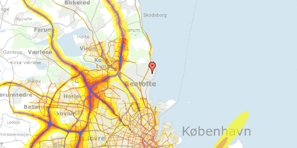 Trafikstøjkort på Skovagervej 25, 2920 Charlottenlund