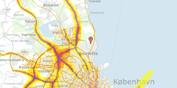 Trafikstøjkort på Skovbrinken 8, 2920 Charlottenlund