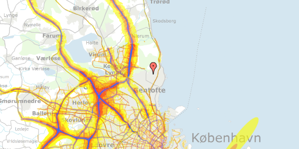 Trafikstøjkort på Skovbrinken 14, 2920 Charlottenlund