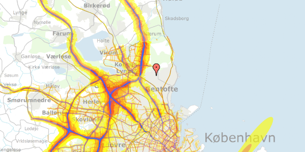 Trafikstøjkort på Skovvej 4B, 2820 Gentofte