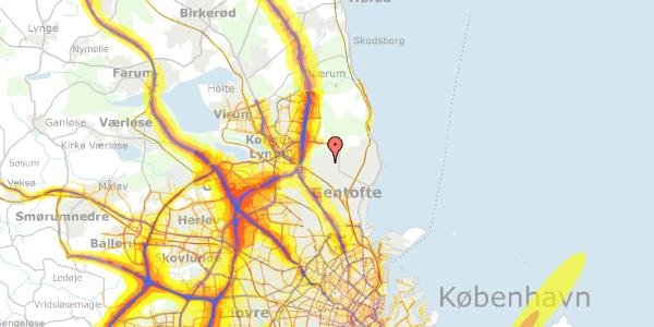 Trafikstøjkort på Skovvej 10, 2820 Gentofte