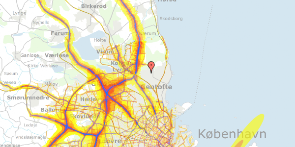 Trafikstøjkort på Skovvej 16, 2820 Gentofte