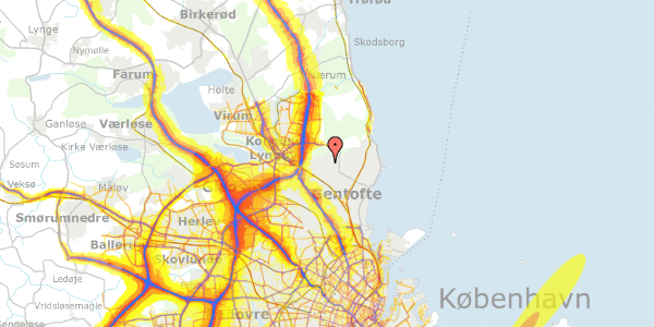 Trafikstøjkort på Skovvej 20, 2820 Gentofte