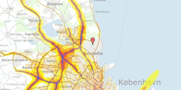 Trafikstøjkort på Slotsvej 29, 2920 Charlottenlund