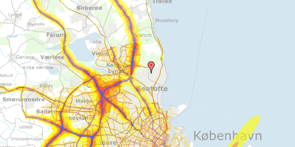 Trafikstøjkort på Slotsvej 45, 2920 Charlottenlund