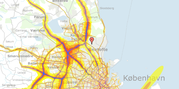 Trafikstøjkort på Smakkegårdsvej 75, 2. th, 2820 Gentofte