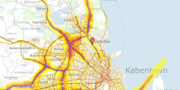 Trafikstøjkort på Snerlevej 44, 2820 Gentofte