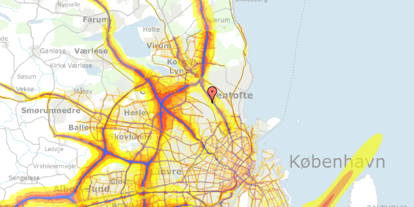 Trafikstøjkort på Snerlevej 46, 2820 Gentofte