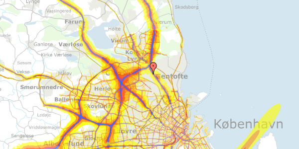 Trafikstøjkort på Snogegårdsvej 5, 2. th, 2820 Gentofte