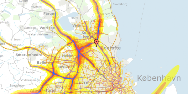 Trafikstøjkort på Snogegårdsvej 55, 2820 Gentofte