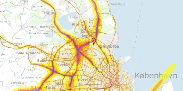 Trafikstøjkort på Snogegårdsvej 85, 2820 Gentofte