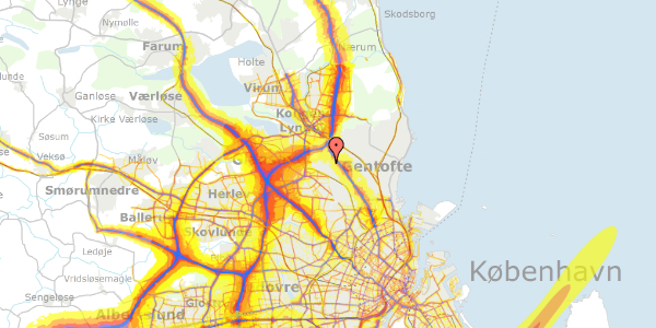 Trafikstøjkort på Snogegårdsvænget 16, 2820 Gentofte