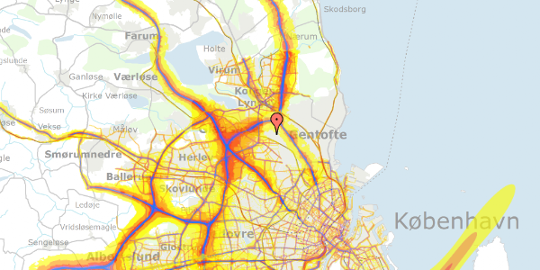 Trafikstøjkort på Sognegrænsen 3, 2820 Gentofte