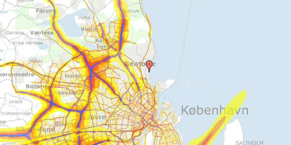 Trafikstøjkort på Strandvejen 114, 1. th, 2900 Hellerup