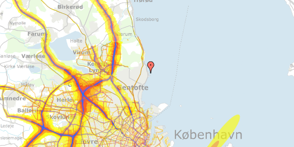 Trafikstøjkort på Strandvejen 319, 2920 Charlottenlund