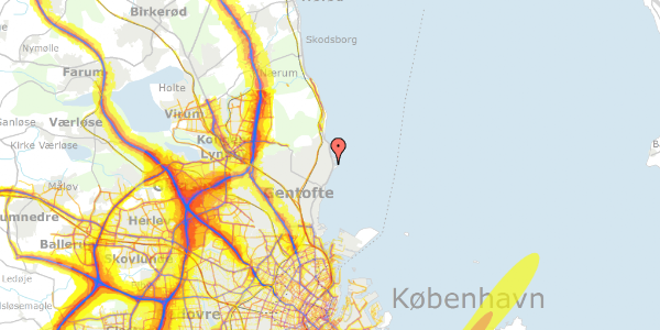 Trafikstøjkort på Søbakken 19, 2920 Charlottenlund