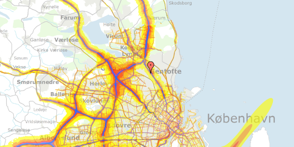 Trafikstøjkort på Sønderbakken 49, 2820 Gentofte