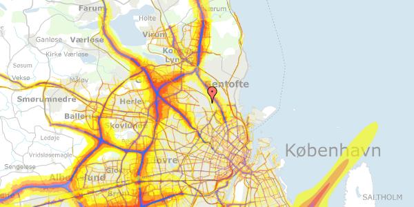 Trafikstøjkort på Sønderdalen 45, 2870 Dyssegård