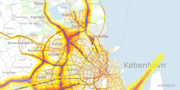 Trafikstøjkort på Sønderdalen 50, 2870 Dyssegård