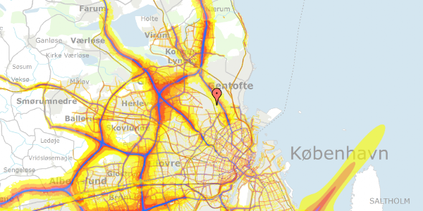 Trafikstøjkort på Sønderdalen 55, 2870 Dyssegård