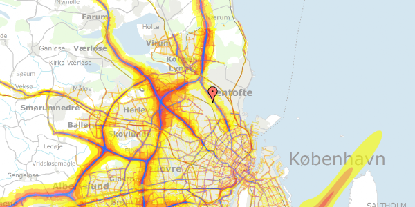 Trafikstøjkort på Sønderengen 31, 2870 Dyssegård