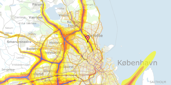 Trafikstøjkort på Sønderengen 95A, 2870 Dyssegård