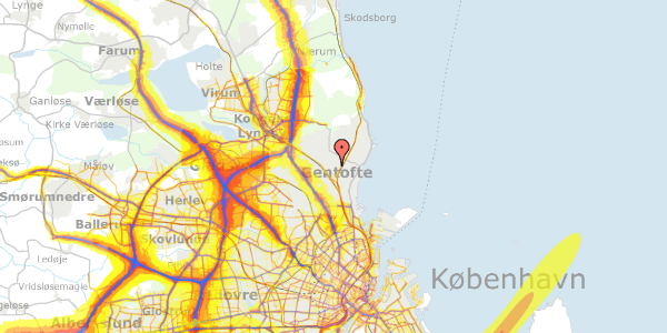 Trafikstøjkort på Tonysvej 24, 2920 Charlottenlund