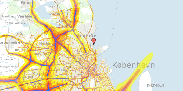 Trafikstøjkort på Tuborg Havnevej 7, 2900 Hellerup