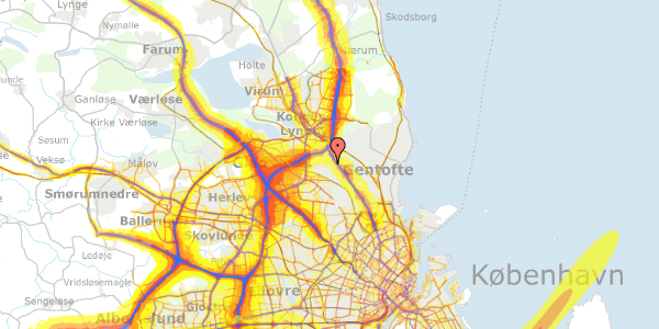 Trafikstøjkort på Vangede Bygade 82, 2. th, 2820 Gentofte