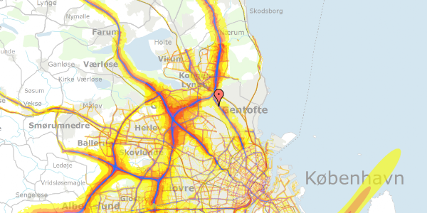 Trafikstøjkort på Vangede Bygade 86, kl. tv, 2820 Gentofte