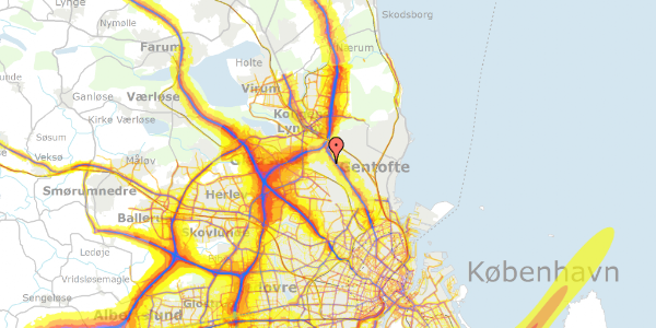 Trafikstøjkort på Vangede Bygade 89, 2. mf, 2820 Gentofte