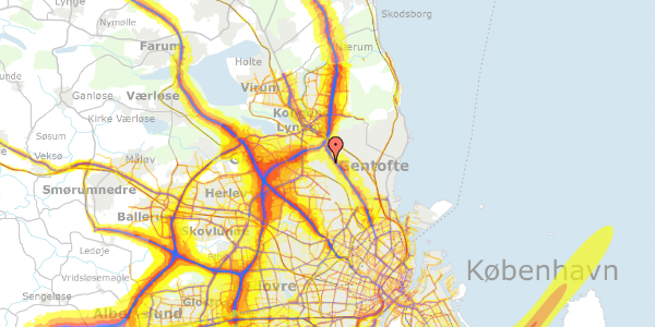 Trafikstøjkort på Vangede Bygade 107, st. th, 2820 Gentofte