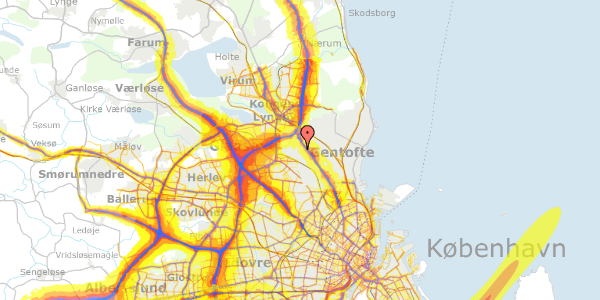 Trafikstøjkort på Vangede Bygade 113, 2. tv, 2820 Gentofte