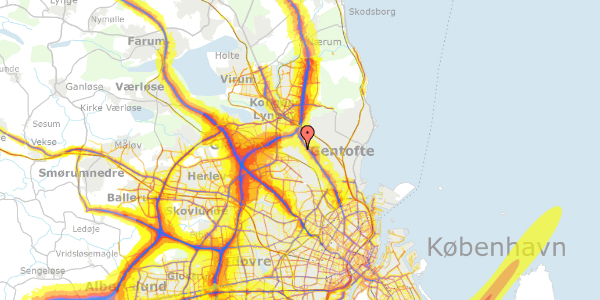 Trafikstøjkort på Vangede Bygade 122, 2820 Gentofte