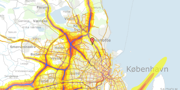 Trafikstøjkort på Vangedevej 155, 2870 Dyssegård