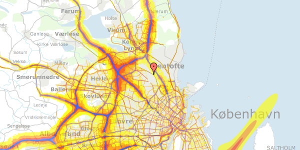 Trafikstøjkort på Vangedevej 167, 2870 Dyssegård