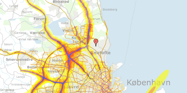 Trafikstøjkort på Ved Kæret 30, 2820 Gentofte